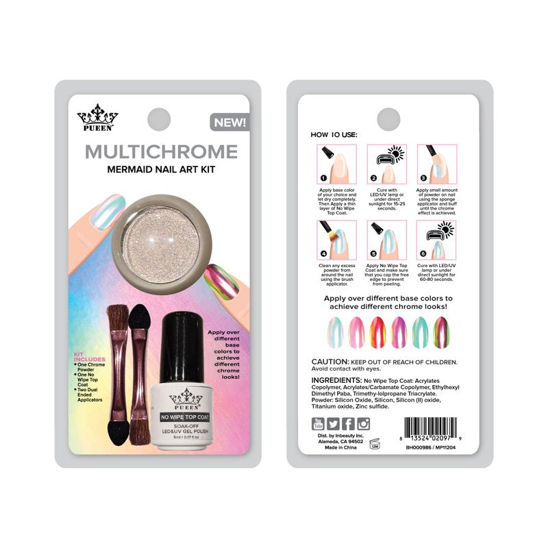 Multichrome Mermaid Nail Powder Kit - Aurora Iridescent Chrome Pigment