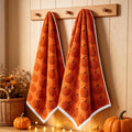 Halloween Decor Pumpkin Kitchen Towels Set of 2 - Fall Autumn Dish Cloths for Kitchen & Holiday