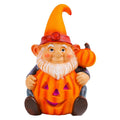 Luminous Halloween Pumpkin Gnome Ornament - Resin Garden Statue with Old Man Design - Variation #354B
