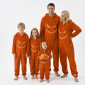 XL Pumpkin Cosplay Jumpsuit Halloween Costume for Men Women - Cozy Fleece Hooded Jack-O-Lantern Pajama
