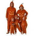 Kids Pumpkin Costume Onesie with Hood - Family Matching Halloween Pajamas, 11-12Y Variation C