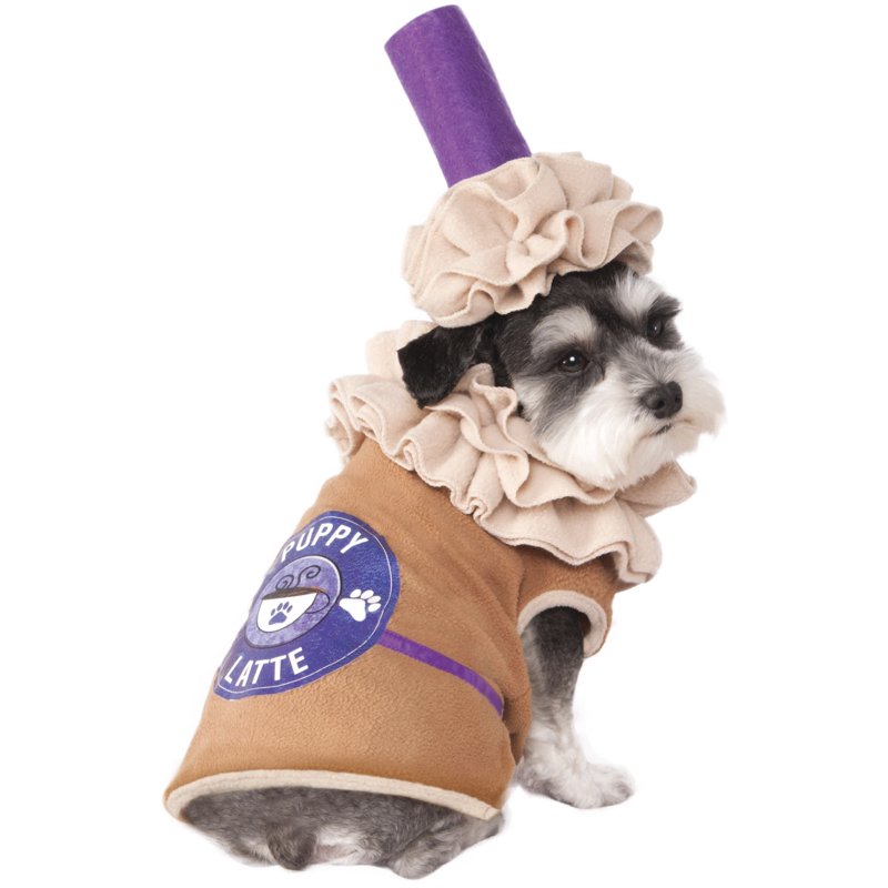 Pet Costume Puppy Latte for Dogs & Cats XL 30-45 lbs Whimsical Coffee Themed Dress-Up
