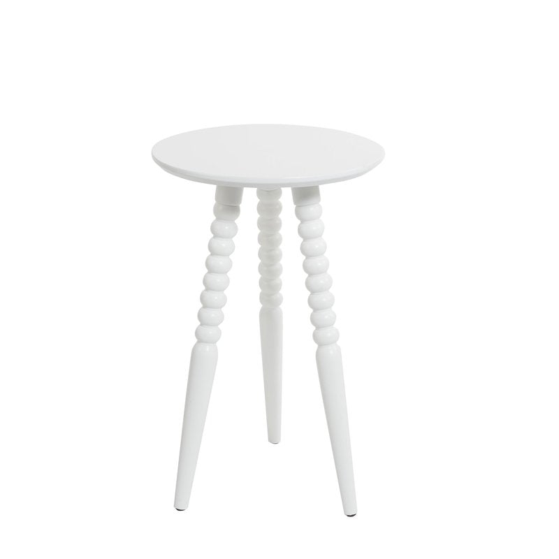 Compact White Side Table - Chic Accent Table for Living Room