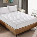 Cotton Mattress Pad Twin Size 500 Thread Count Down Alternative Cover - White