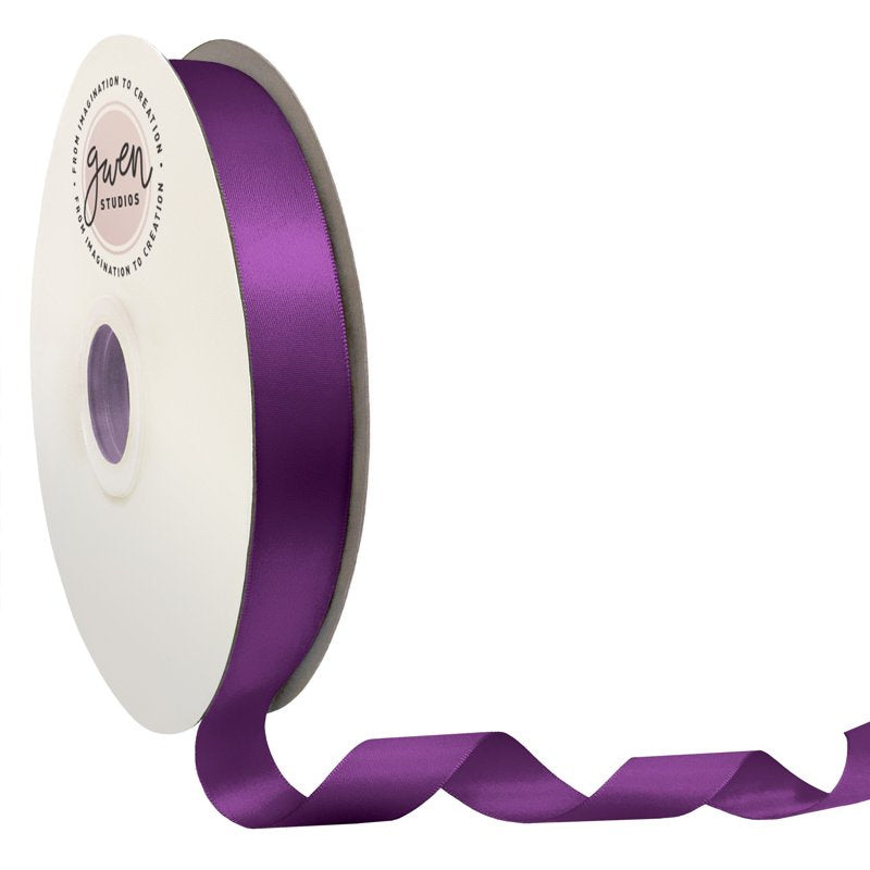 Purple Satin Ribbon 7/8 inch x 100 Yards - Single Faced Craft & Wedding Trim