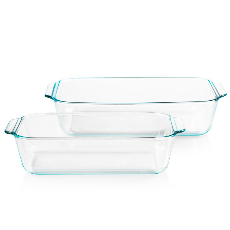 Deep Glass Baking Dish Set - 9x13 and 7x11 Inch