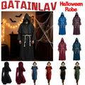 Medieval Monk Costume Set for Halloween Cosplay - Long Sleeve Robe & Belt, Blue, XL (Variation of Halloween Costumes Blue, XL)