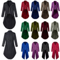 Men's Victorian Tailcoat with Faux Vest Layer - T-Red, Size S