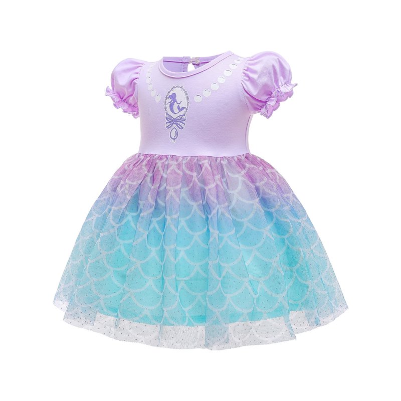 Purple Mermaid Princess Dress for Toddler Girls 5-6T Halloween Birthday Party