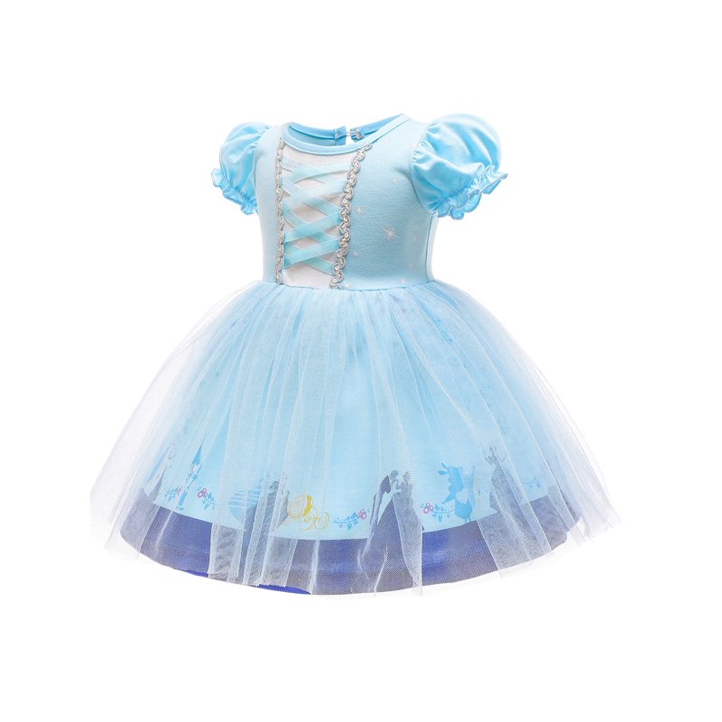 Blue Princess Dress for Toddler Girls 1-2T - Formal Tulle Costume for Birthday Halloween Christmas