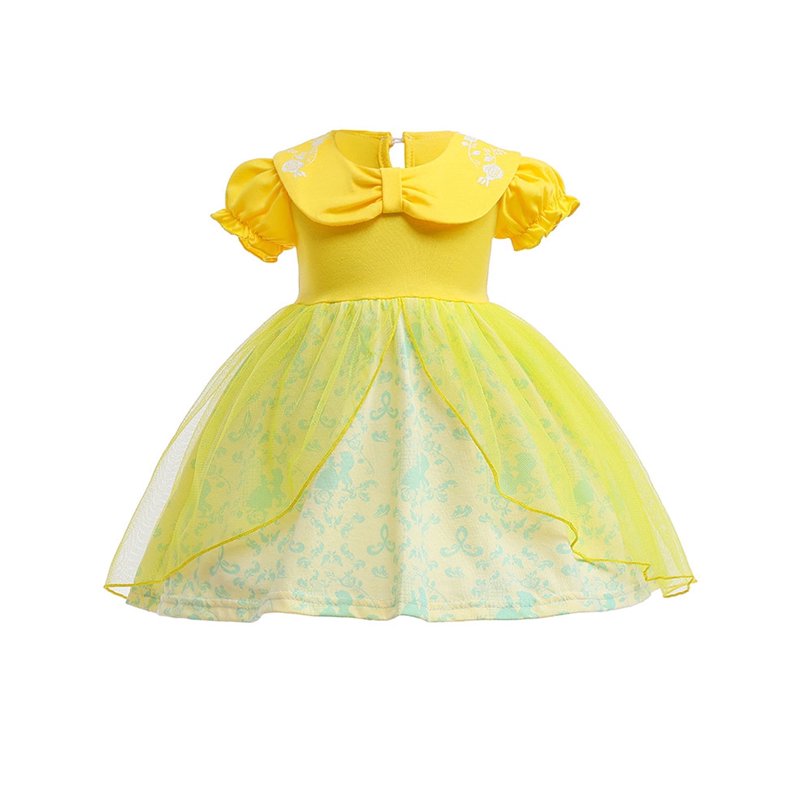 Yellow Princess Dress for Toddler Girls - Formal Tulle Birthday & Photo Shoot Dress 1-2T