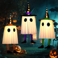 Halloween LED Hanging Lights 3-Pack Witch Ghosts - Purple, Green, Orange, Waterproof Battery Case, 3 Modes - 3pcs Witch Ghosts