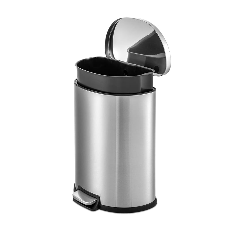13.2 Gallon Slim Step Kitchen Trash Can - Stainless Steel, Silver
