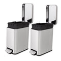 Stainless Steel Slim Step-On Trash Can Twin Pack - 1.3 Gallon
