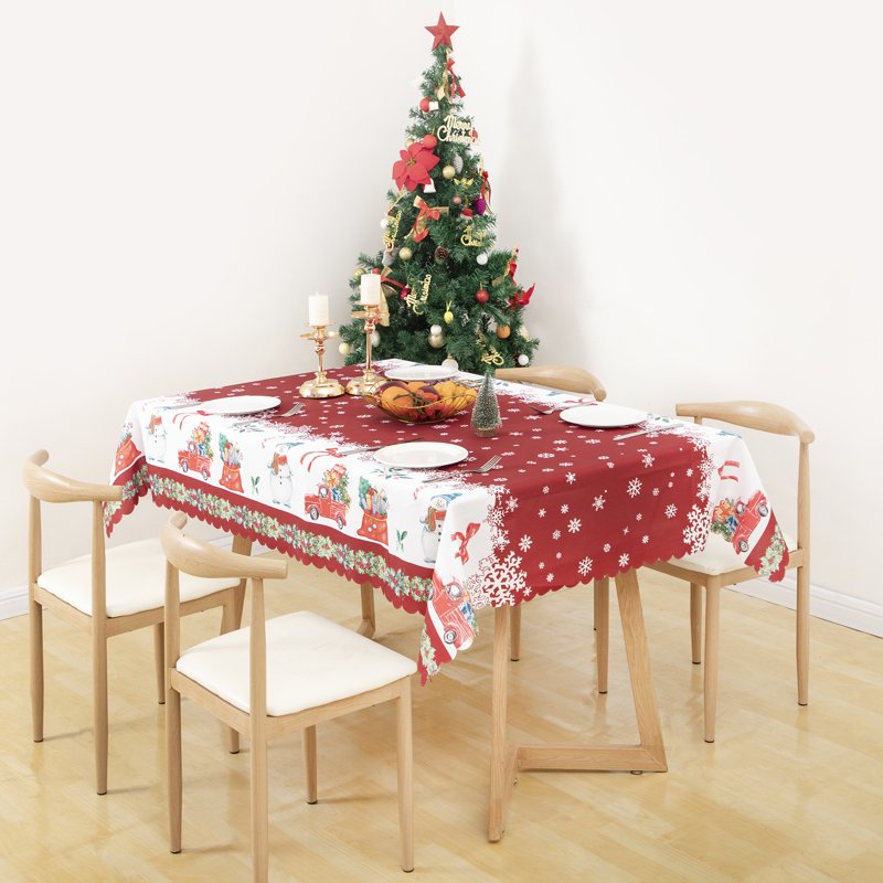Christmas Tablecloth for Rectangle Table 52x70 - Red
