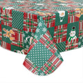 Waterproof Elk Green Christmas Tablecloth 60x120 Inch Vinyl