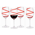 Red Swirl Red Wine Glass Set - 4 Pack