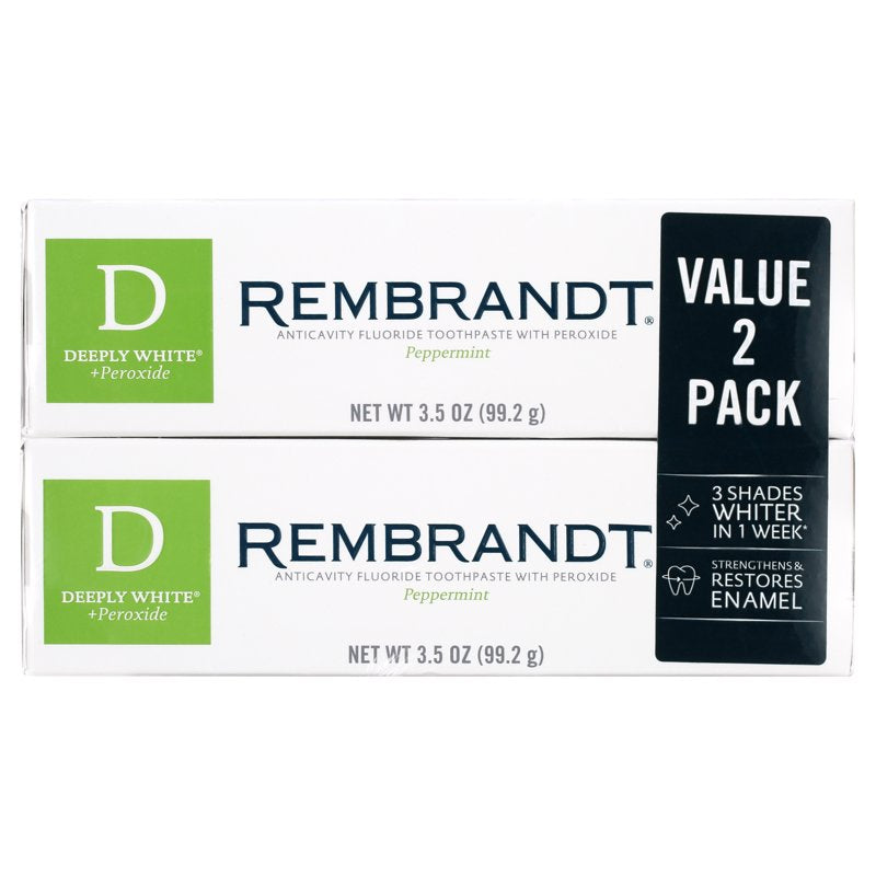 Deep Whitening Toothpaste with Peroxide, Mint Flavor, 3.5 oz - 2 Pack