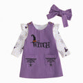 Baby Girl Halloween Romper & Overalls Set - White 6-12 Months A13