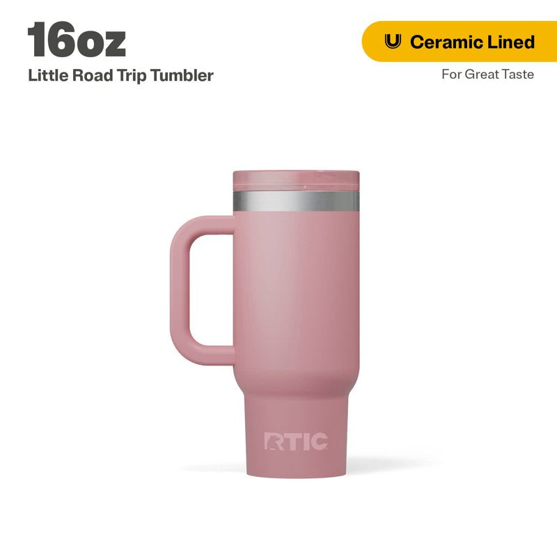 16 oz Ceramic Lined Tumbler with Leak-Proof Straw Lid - Dusty Rose