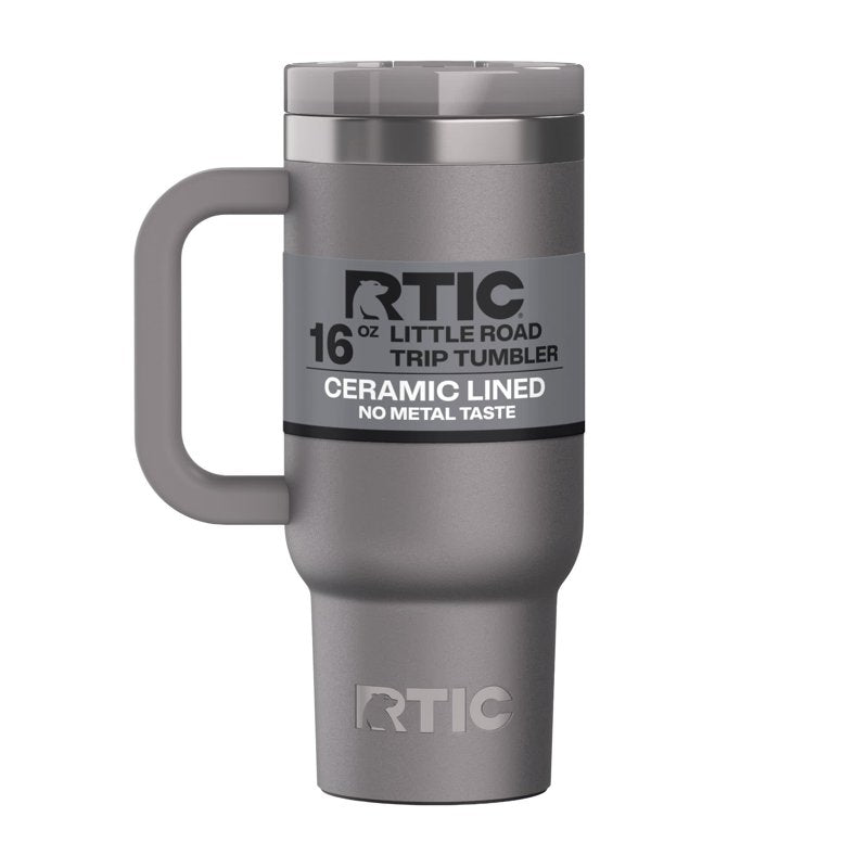 16 oz Ceramic Lined Road Trip Tumbler with Handle - Graphite