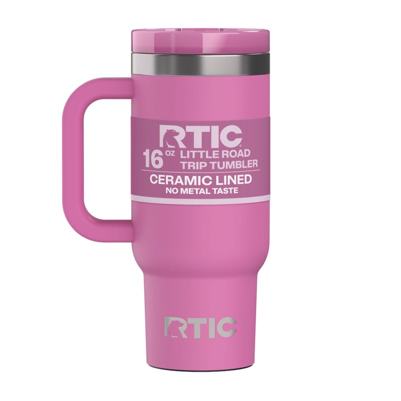 16 oz Ceramic Lined Road Trip Tumbler with Handle & Straw Lid - Orchid