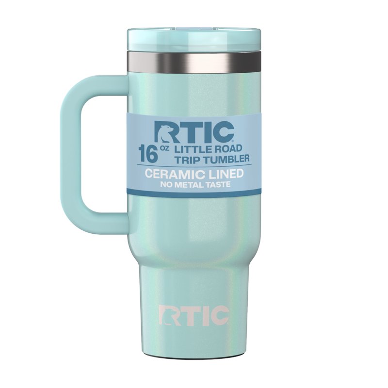 16 oz Leak-Proof Ceramic Lined Tumbler with Straw - Ice Glitter
