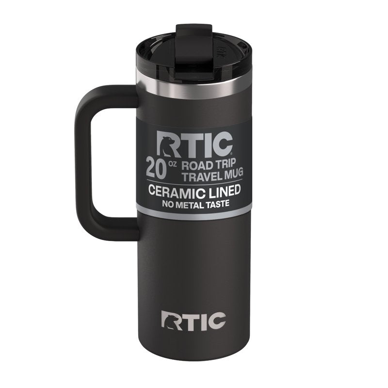 20 oz Insulated Travel Mug with Ceramic Lining & Leak-Resistant Lid - Black
