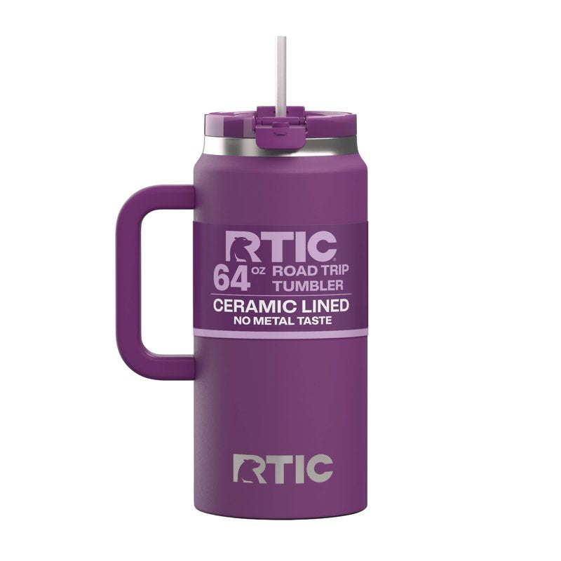 64 oz Ceramic Lined Road Trip Tumbler with Handle & Straw Lid - Berry Jam