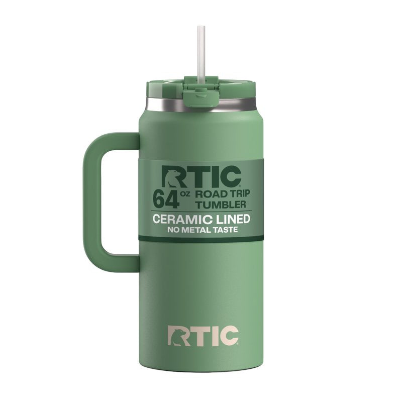 64 oz Road Trip Tumbler with Handle & Leak-Resistant Lid - Sage
