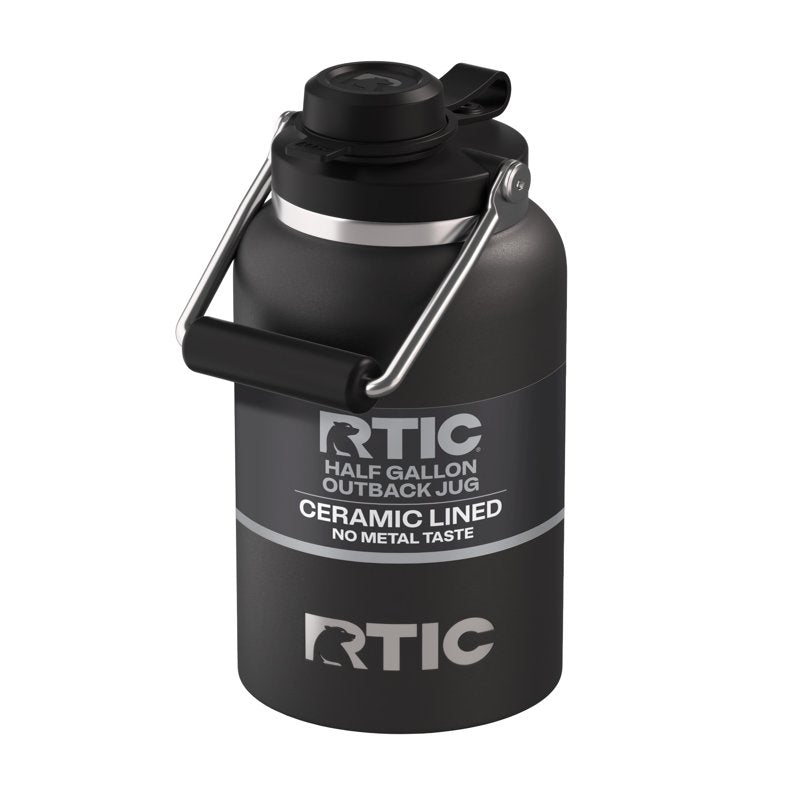 Insulated Half Gallon Water Bottle Jug - Black