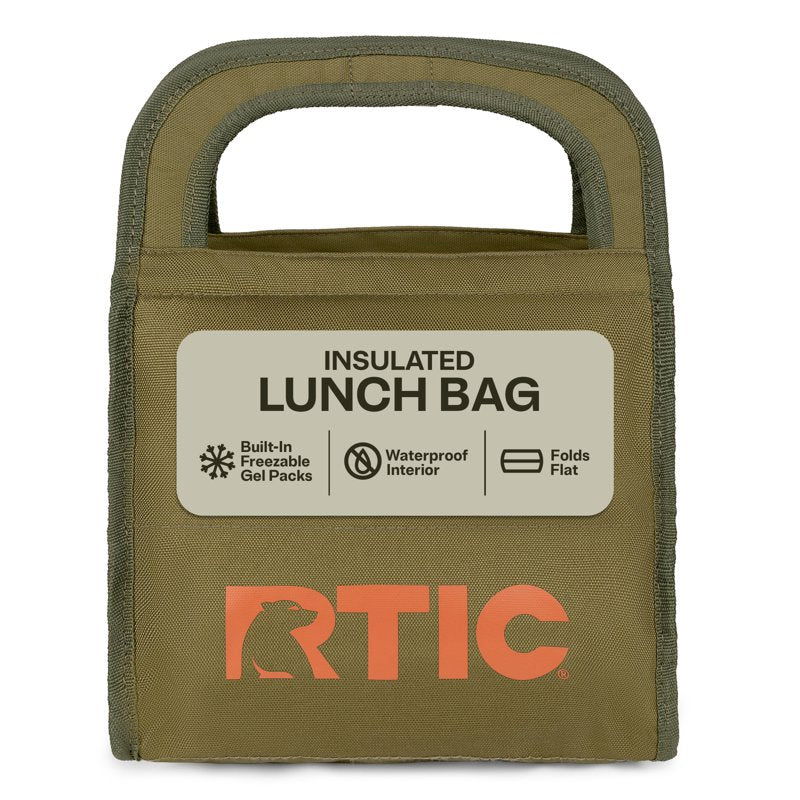 Insulated Lunch Bag - Soft-Sided Freezable Cooler - Olive