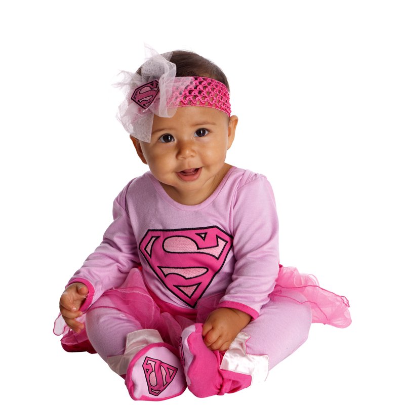 Super Girl Infant Jumper Costume - 90% Cotton, 10% Latex, 6-12 Months