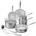 12-Piece Stainless Steel Cookware Set - Nonstick & Dishwasher Safe