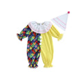 Kids Toddler Baby Clown Costume Jumpsuit & Hat Set - Yellow White, 6-12 Months