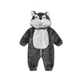 Kids Wolf Costume Infant Boy Halloween Jumpsuit - Gray 6-12 Months