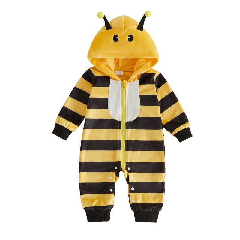 Baby Bee Costume for Newborn 0-3 Months - Toddler Halloween Romper, Yellow