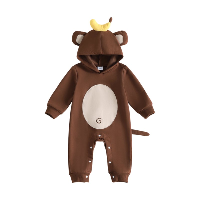 Newborn Baby Monkey Costume Jumpsuit - Brown 18-24 Months