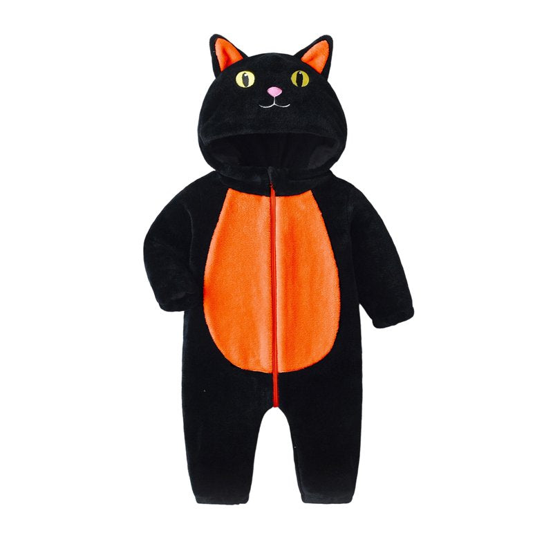 Toddler Baby Cat Costume Jumpsuit - Orange 4-5 Years Halloween Animal Cosplay