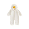 Toddler Baby Girl Boy Halloween Duck Costume Fleece Romper Cosplay Outfit - Infant Fall Winter Clothes