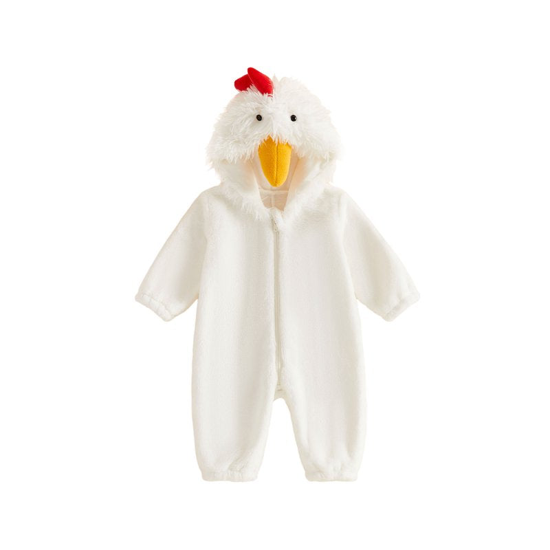 Toddler Baby Girl Boy Halloween Chick Costume Cosplay Jumpsuit - White, 12-18 Months