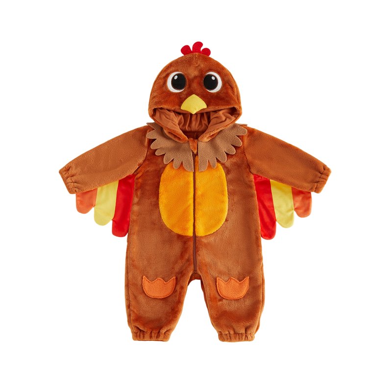 Toddler Baby Girl Boy Thanksgiving Turkey Costume Brown 3-6 Months