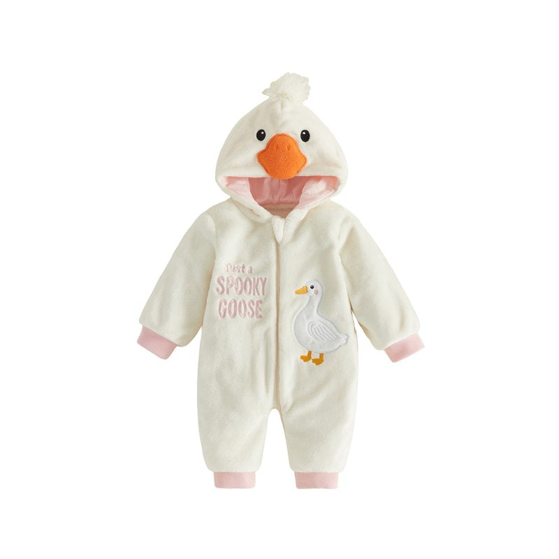 Toddler Baby Goose Costume Romper - White, 3-6 Months Halloween Animal Suit