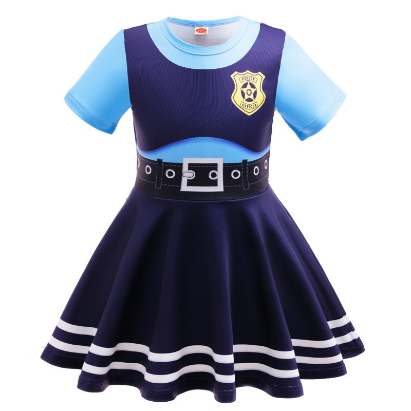 Rabbit Cartoon Police Costume Dress for Kids - Size 7-8 - Only Dress