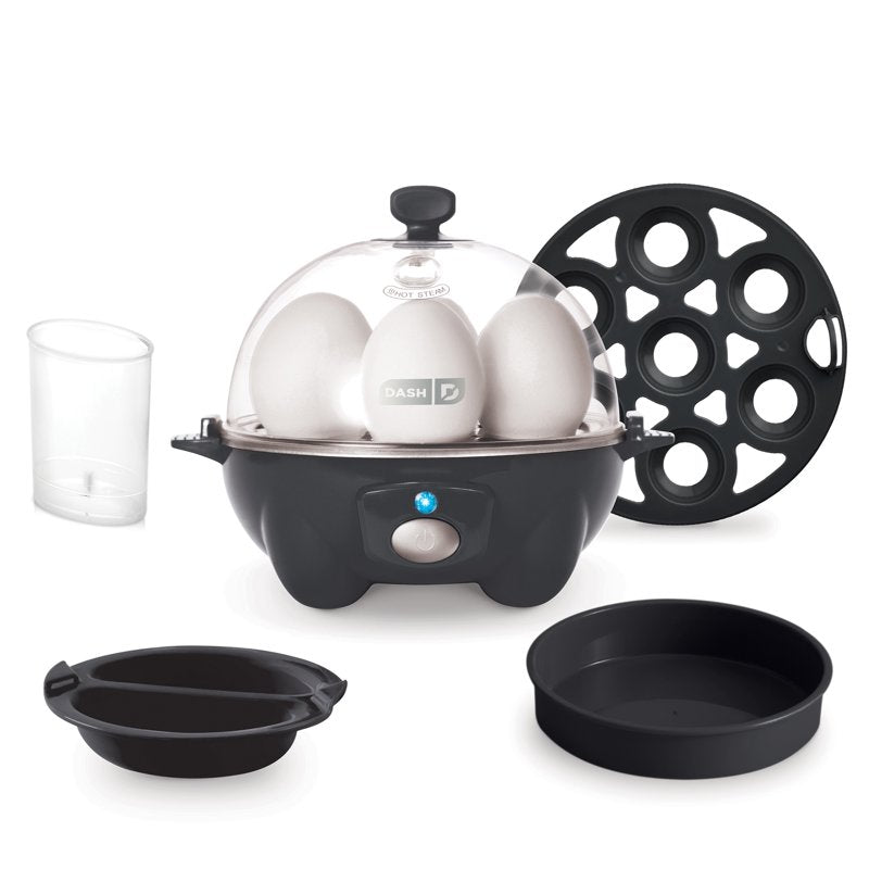 Rapid Egg Cooker - 7 Egg Capacity, Boiled & Poached - Black