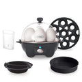 Rapid Egg Cooker - 7 Egg Capacity, Boiled & Poached - Black