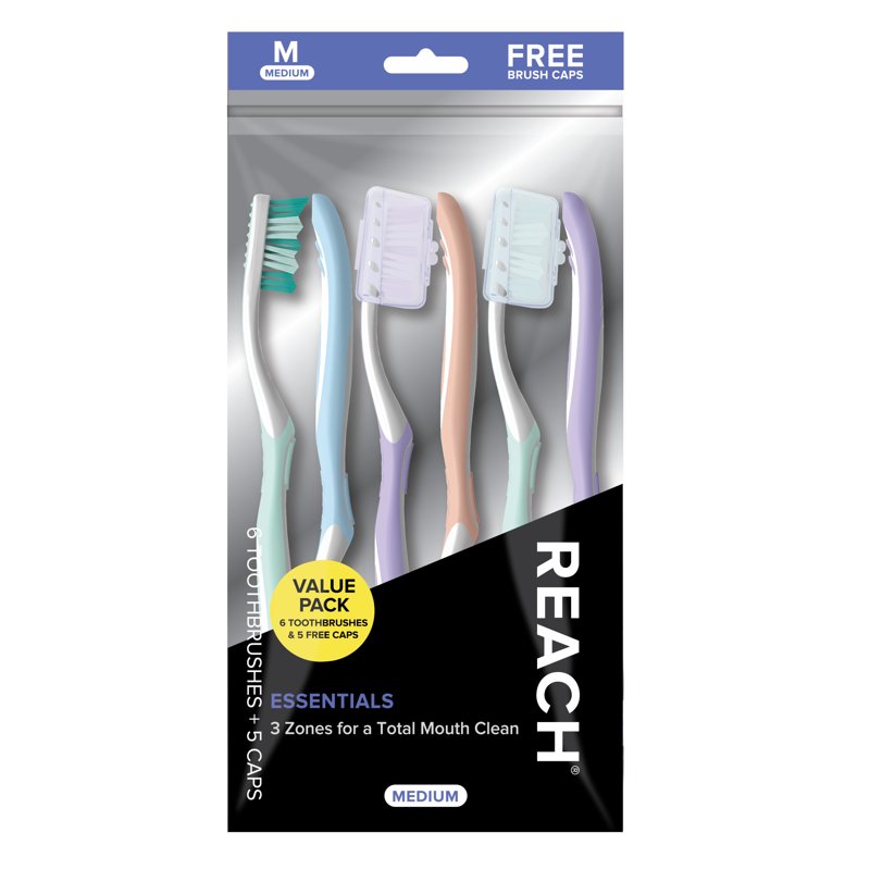 Manual Toothbrush Set - with Caps for Whole Mouth Cleaning