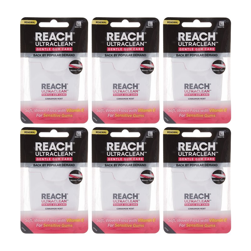 Expanding Dental Floss for Sensitive Gums, Cinnamon Mint, 6 Pack