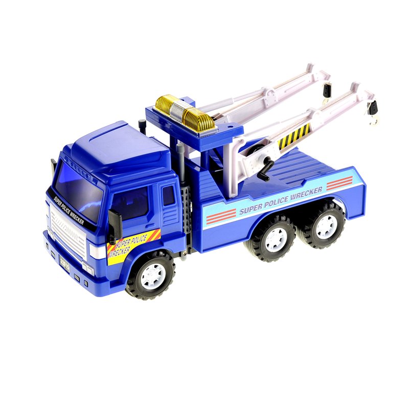 Heavy Duty Police Tow Truck Toy with Friction Power - Multicolor