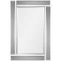 Rectangular Charcoal Gray Wall Mirror with Beveled Frame 24x36 Inches